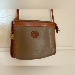 Dooney & Bourke Taupe Crossbody with Brown Leather Trim